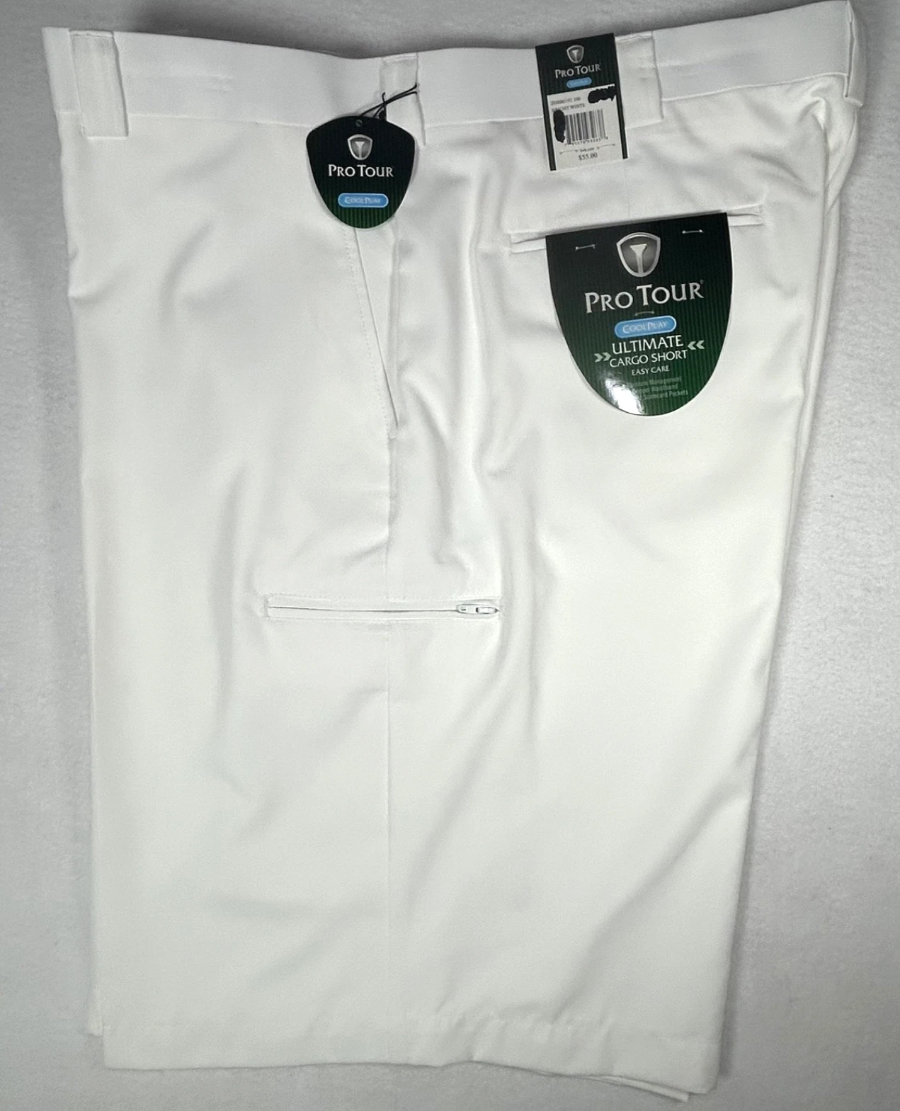 Pro Tour Cool Play Ultimate Cargo Short Easy Care Bright White Mens Size 40