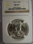 NGC MS 64+ 1961-D Franklin Half Dollar