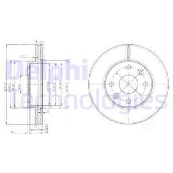 Delphi 2X Bremsscheibe Vorne Ø235 Mm BelüFtet FüR KIA Rio Kombi DC 1.3 1.5 16V-image