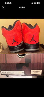 Jordan Air Jordan 5 Raging Bull Men's Mid Top Suede Red/Black DD0587-600