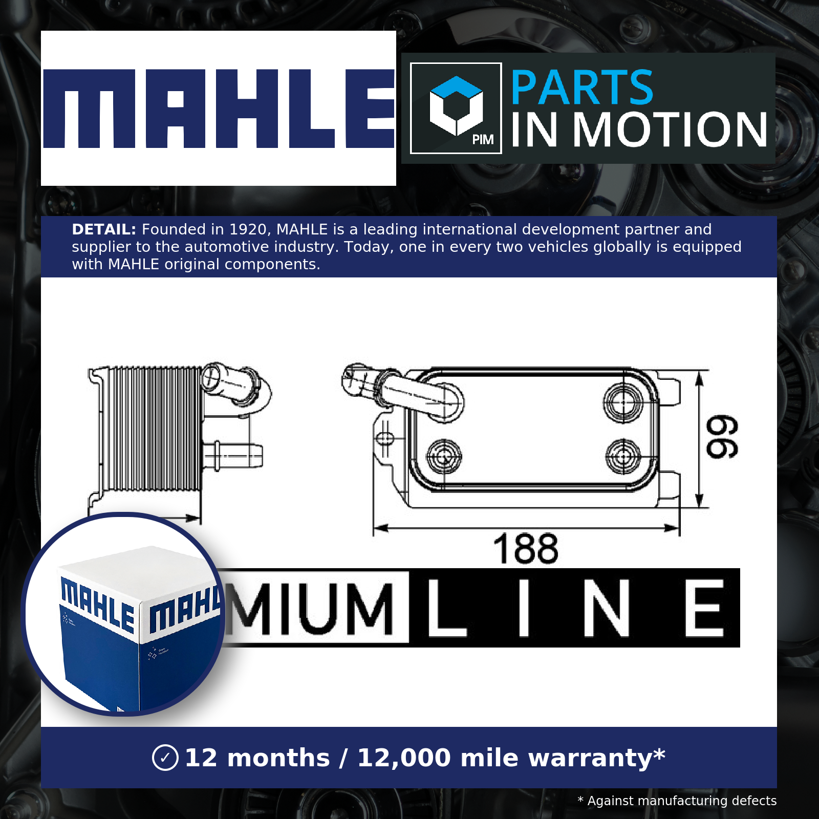Automatic Transmission Oil Cooler CLC72000P Mahle 1435668 1446535 6G917A095AC