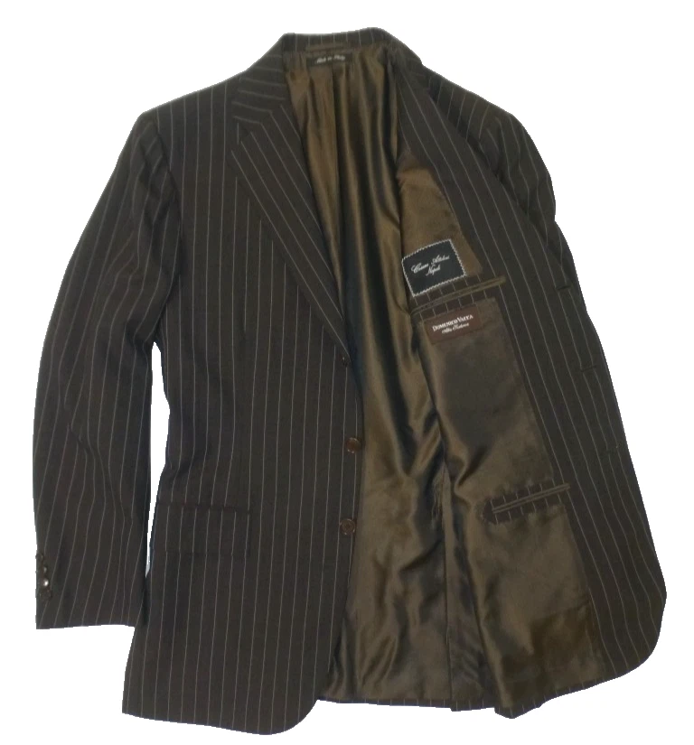 Cesare Attolini Blazer 52R/42R Excellent Condition Suit Jacket Italy Brown Strip - Image 2 of 4