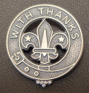 Girl Guides Scouts Scouting Guiding hallmarked sterling silver Thanks badge