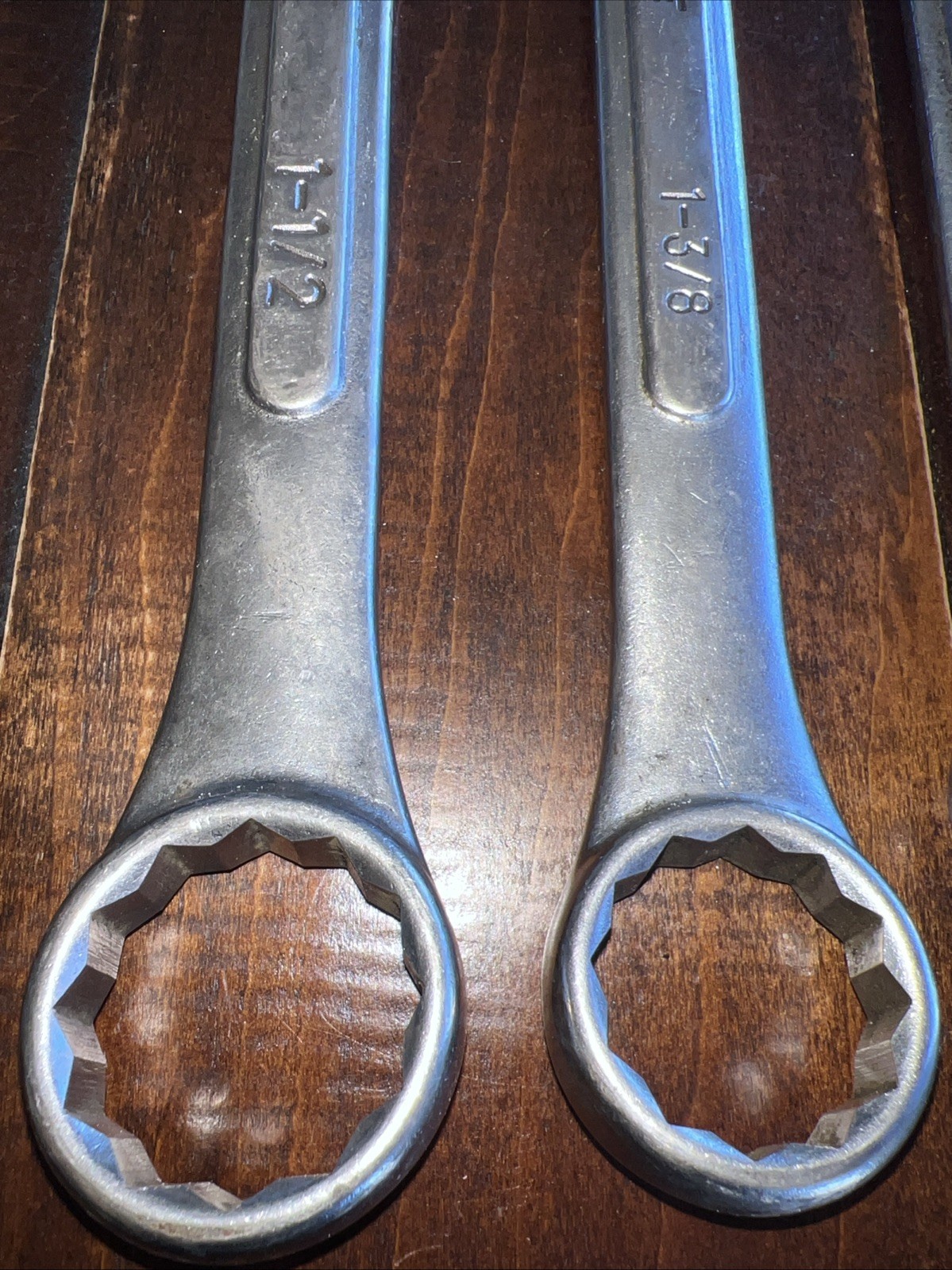 Lot Of 6 Wrenches. Evercraft 1-1/2" 1-3/8” 1-7 Large Open End Box End 12 Point