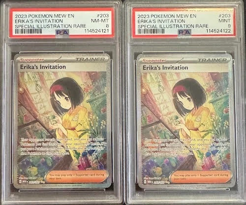 SEQUENTIAL PSA 8 9 ERIKA'S INVITATION 203 MEW EN 151 POKEMON