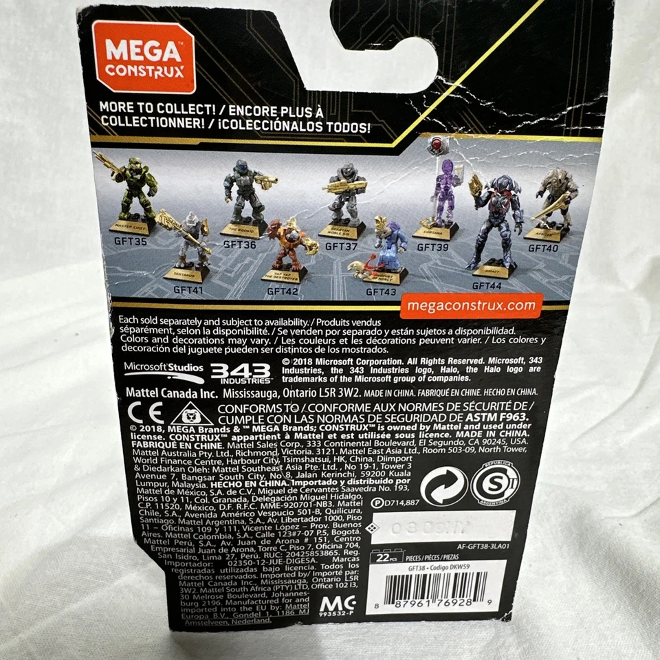 МИНИФИГУРКА HALO SERIES 10 MEGA BLOKS CONSTRUX UNSC SPARTAN KAT-B320 GFT38 НОВАЯ НЕРАСПАКОВАННАЯ - Изображение 3 из 3