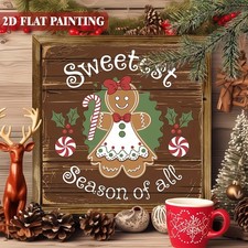 Vintage Country Farmhouse Wooden Christmas Sign Gingerbread Man Plaques Gift
