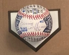 Bernie Williams Signed OML Baseball, VCBC SuperStats, Hand Painted, JSA