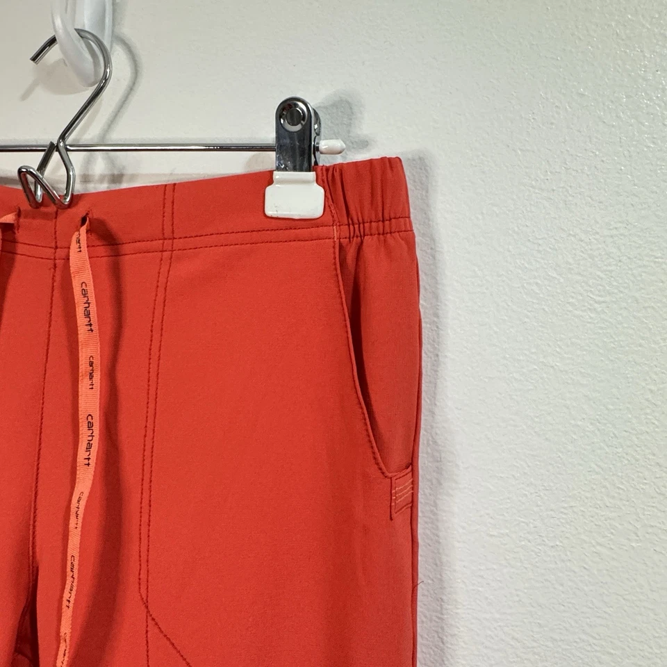 Carhartt Force Pantalóns Mujer M Scrubs Work Coral Orange Flare Pull On Comfort Foto 2 de 4