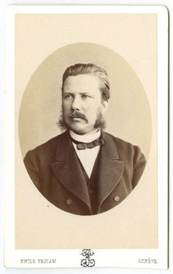 CDV um 1870 Pricam in Genf. Oberst Thomsen, dänischer Kriegsminister