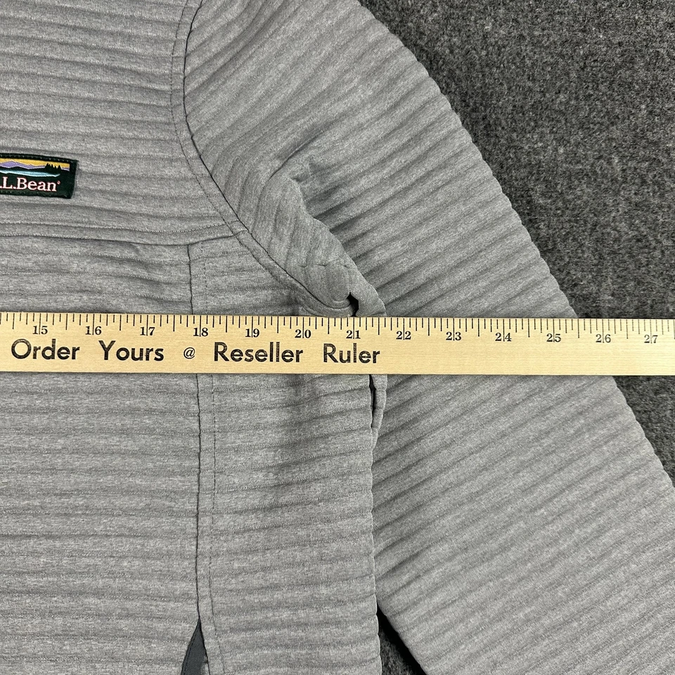 LL Bean Chaqueta Mujer Grande Gris Con Capucha Cremallera Completa Rejilla Polar Pullover Exterior Foto 4 de 4