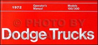 1972 Dodge Truck Bedienungsanleitung Pickup 4X4 Power Wagon