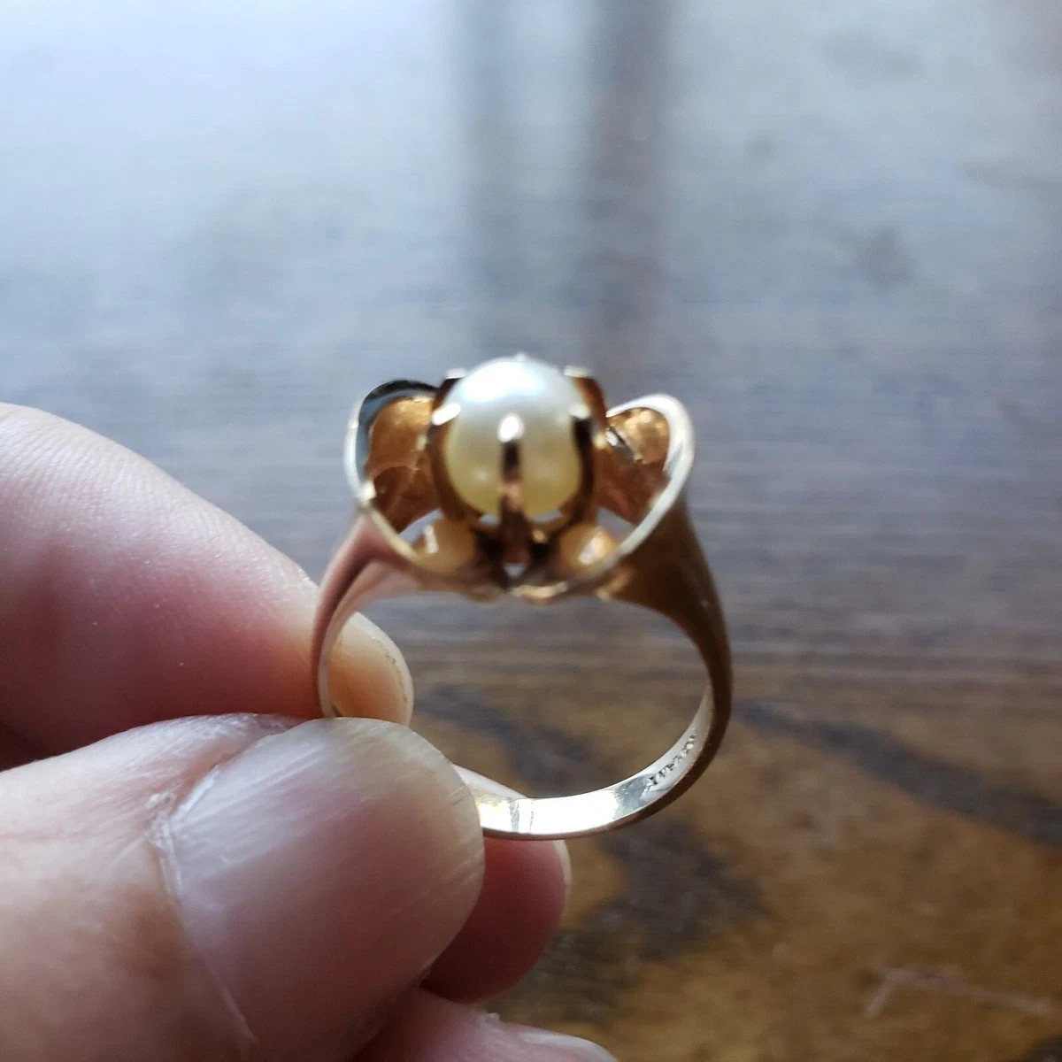 Vintage Romany 14k Gold Pearl Ring Size 6 Mint Condition eBay
