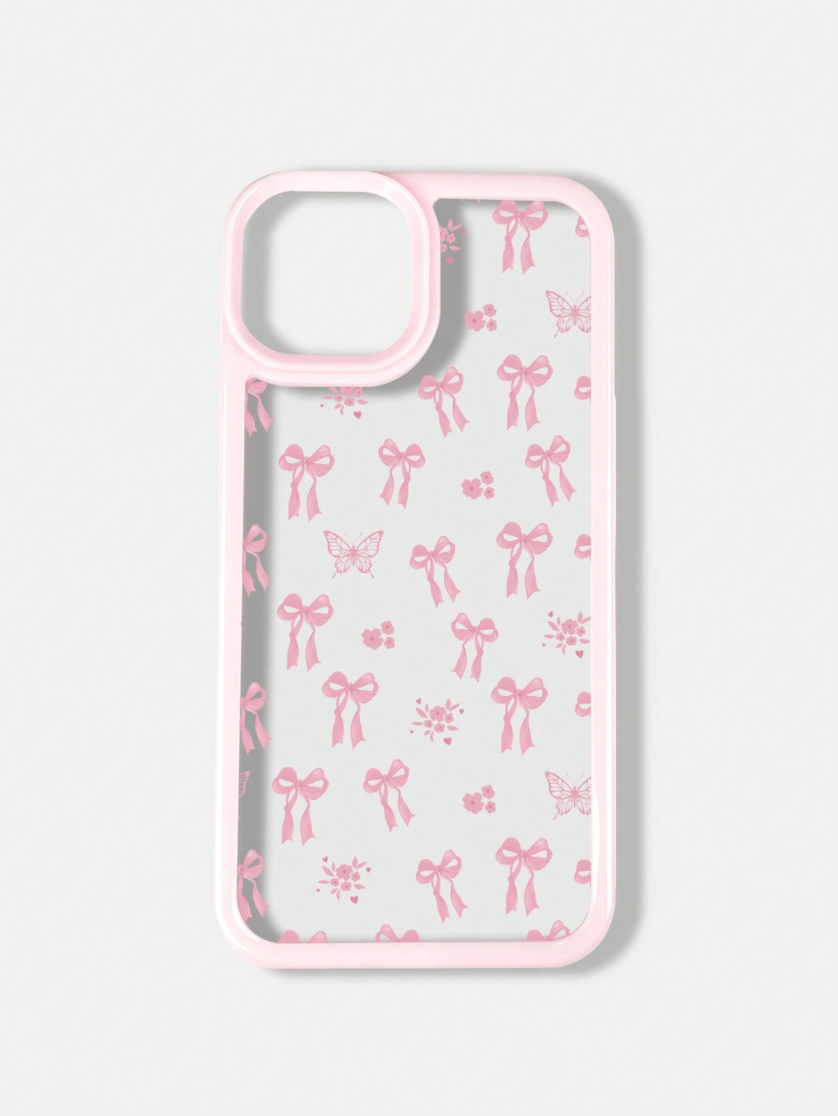 ROMWE Kawaii Pink Bow Apple iPhone Case for iPhone 11 12 13 14