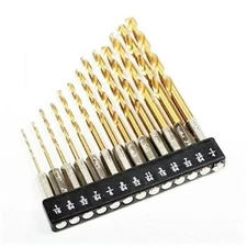 13pc ATE PRO TITANIUM HEX SHANK QUICK CHANGE DRILL BIT SET HSS HIGH SPEED #32070