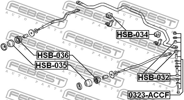 0323-ACCF FEBEST Rod/Strut, stabiliser for ACURA,HONDA