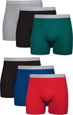 Mens 3 or 6 Pack Hanes Black Color Boxer Briefs Underwear 100 Cotton S-XL 2X 3X