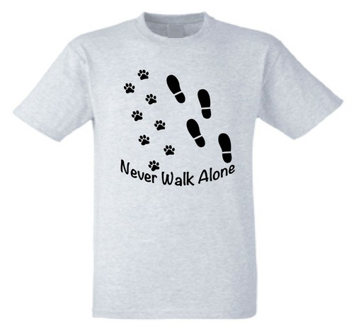 Never walk alone dog lovers T-Shirt | Dog walkers Novelty T-shirt Unisex tee - Picture 8 of 9