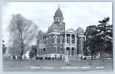 Tecumseh Nebraska NE Court House Real Photo Postcard RPPC 1950-
