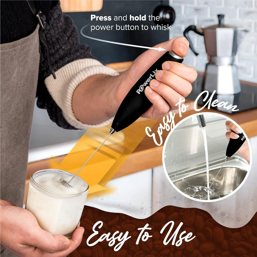 Milk Frother 19000 RPM Battery Operated Foam Maker Frother Wand for Coffee Latte