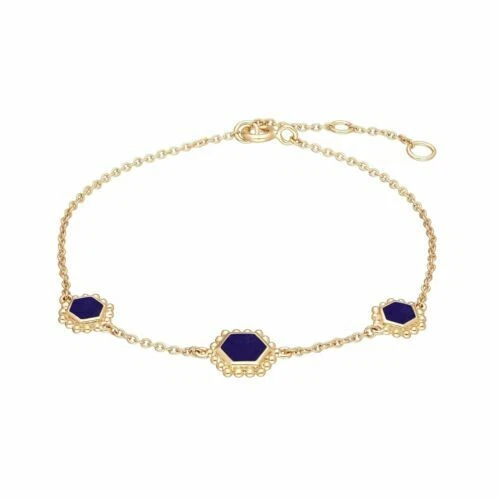 Pulseras de joyería con gemas azules de plata de ley