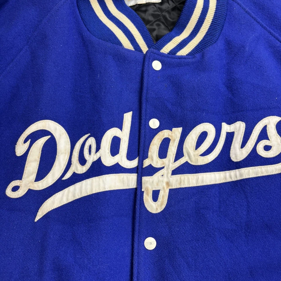 Chaqueta de lana Mitchell Ness Cooperstown para hombre azul 1956 Brooklyn Dodgers talla 64 Foto 3 de 4