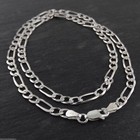 4mm Figaro Chain Necklace - 925 Sterling Silver - Italy 16, 18, 20, 22, 24, 30"