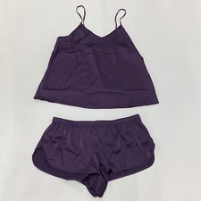Womens Purple Tank Top And Shorts Sleepwear Set Medium M