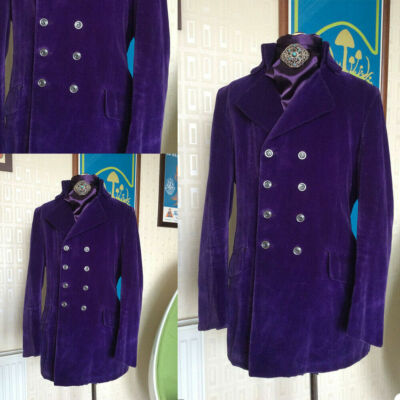 Purple Velvet Men Suits Formal Double Breasted Dinner Party Men Jackets Custom