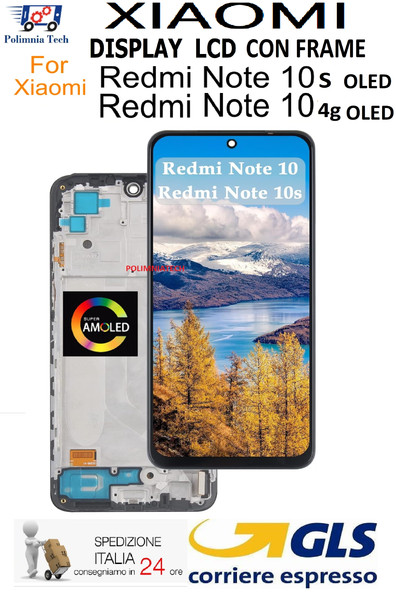Xiaomi Redmi Note 10 4G Display Touchscreen Oled Rahmen Original GLS Schwarz-image