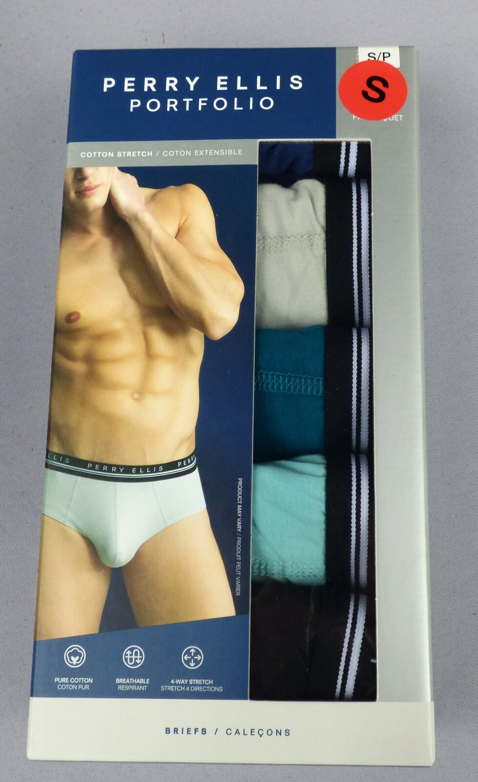 Perry Ellis Portfolio 5 Pack Men's Briefs SMLXL Pure Cotton Stretch