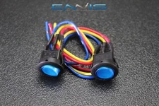 2 PCS ROCKER SWITCH ON OFF BLUE TOGGLE LED 12V 16 AMP 3 PIN IS-EC-IR1225BLU