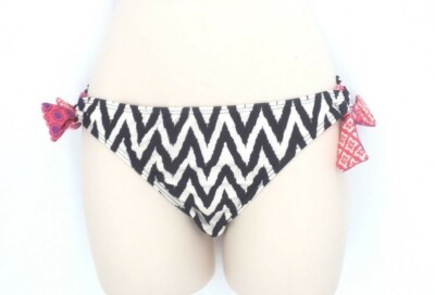 ELLA MOSS Black Veranda Womens Swimwear Tunnel Side Bikini Bottom Size L