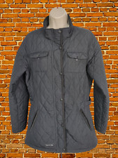 WOMENS TREPASS SIZE UK L NAVY BLUE QUILTED PADDED WARM WINTER ZIP UP COAT JACKET