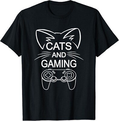 Cats And Gaming Funny Cat Lover Gaming Gift Gamer Gift Unisex T-Shirt