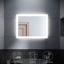 LED Badspiegel 60x50cm Bad mit LED Beleuchtung Wandspiegel Badezimmerspiegel 
