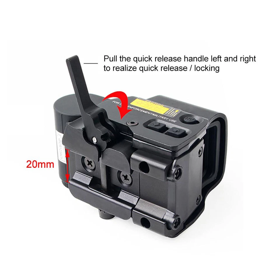 G45 G43 G33 3/5x Magnifier with Switch to Side QD Mount&558 Red Green Dot Sight - Image 4 of 4