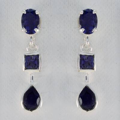 comely Iolite 925 Sterling Silver Blue Natural gemstones US gift