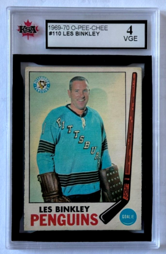 1969-70 O-PEE-CHEE CARTE HOCKEY NHL #110 LES BINKLEY PINGGUINS KSA 4 VGE 69/70 OPC - Photo 1/2