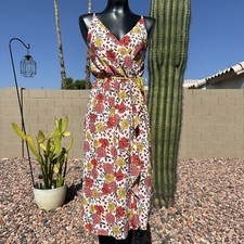 Woman’s Floral Cross Front Slip Midi Dress Size XS by LOFT