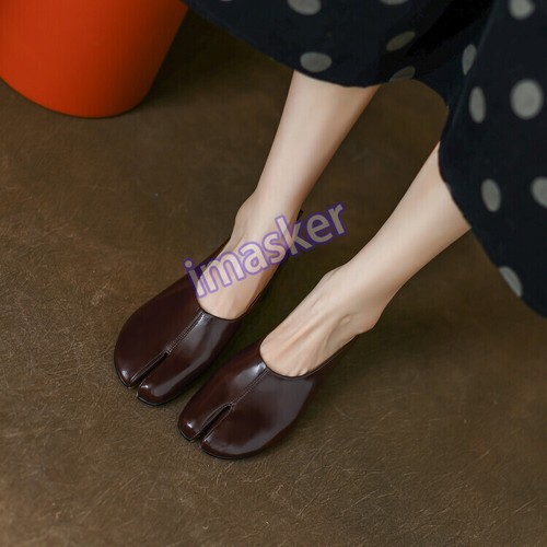 Women Leather Toe Slip on Loafers Fashion Mary Jane New Shoes Size Comfor - Picture 4 of 25