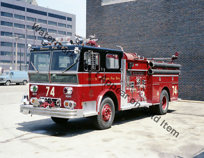 Chicago Ward Lafrance Fire Truck Engine 74 Vintage Photograph Print 8.5x11''