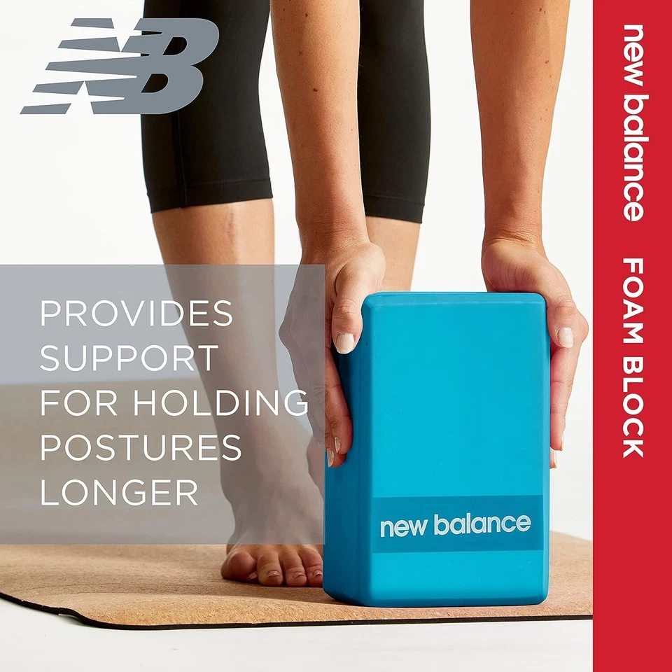 New Balance Foam Yoga Block Teal NWT Beveled Edges 4" x 6" x 9" Stability - Image 4 of 4