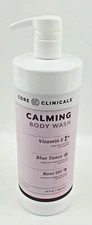 Core Clinicals Calming Body Wash w/ Vitamin E Blue Tansy + Rose Oil 32oz jumbo 