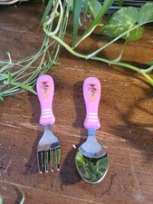 Disney Princess Polly Easy Grip Flatware 2 Piece Set Spoon Fork 