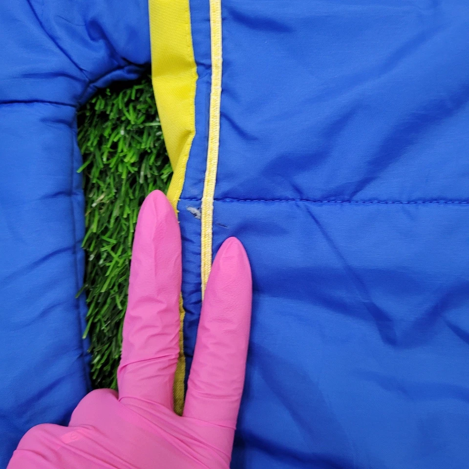 Vintage 70s Michelin Racing Puffer Jacket Small 21x28 Blue - Image 4 of 4