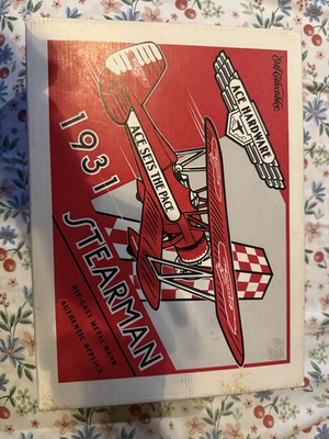 #ad Ace Hardware 1931 Stearman Airplane Authentic Die Cast replica *New* $29.99