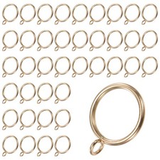 40-Pack Rose Gold Curtain Rings W Eyelet, 1.25 Inch I D Metal Rings for Curtain