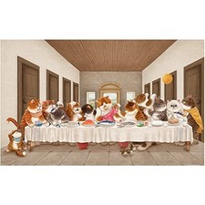 Rompecabezas de plástico Pintoo 1000 piezas [Nyangsongi - La cena del gato] 38x59 cm