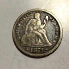 1874 Seated Liberty Dime W/Arrows, F+.  A112